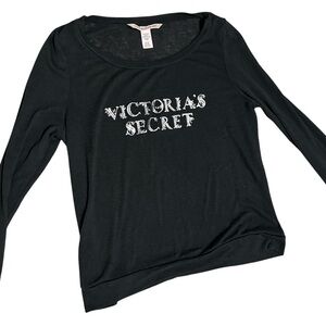 Victoria's Secret Black Long Sleeve Pajama Top